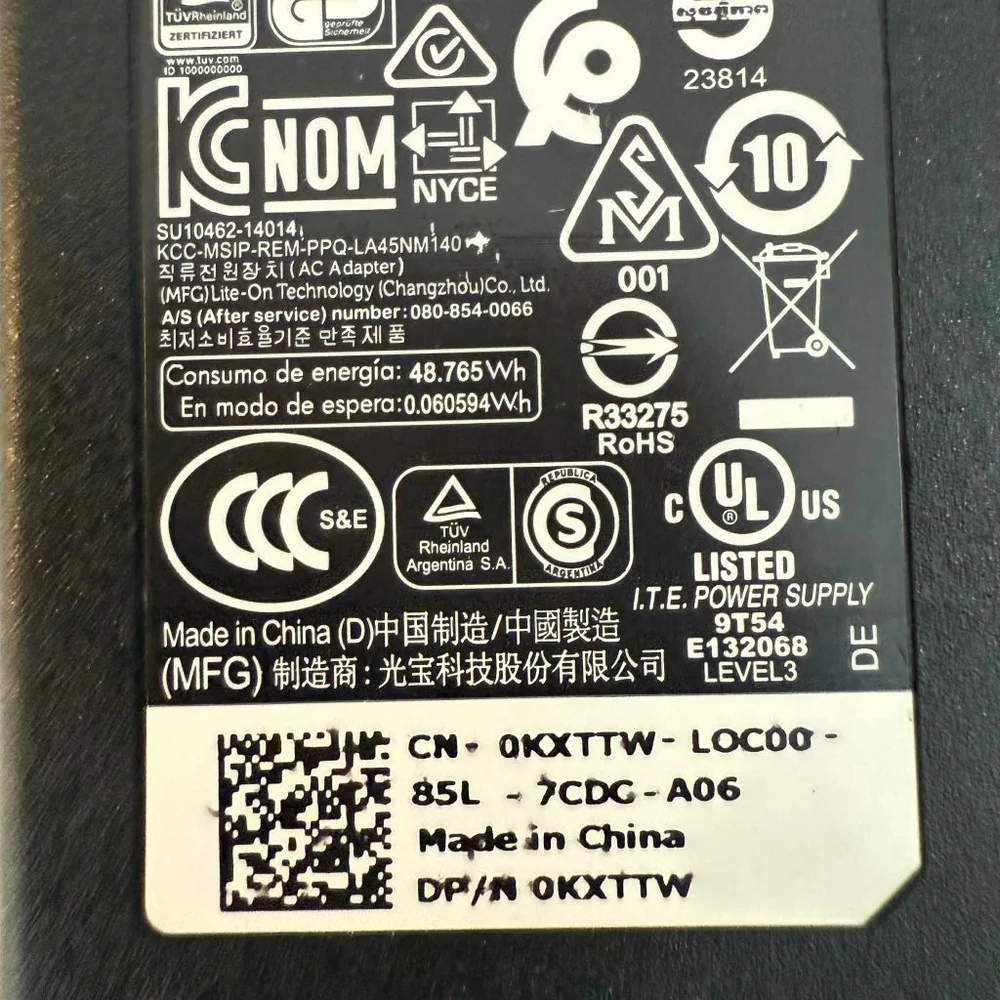 Dell Black AC/DC Adapter Computer Cable Adapter